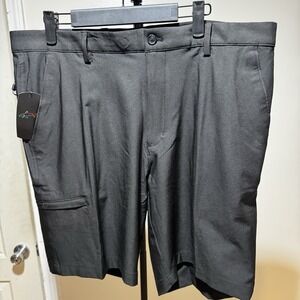 Greg Norman Men's Performance Fabric Golf Shorts [G7S25XOH678] Black Sz Waist 36